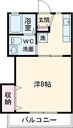 サザンコート21 1Kの間取図画像
