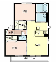 マストコート下滝野C 2LDKの間取図画像