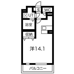 八幡山公園ザ・レジデンスB 1Kの間取図画像