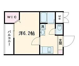 Saint-Deers 1Kの間取図画像