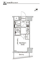 プラウドフラット門前仲町4 1Kの間取図画像