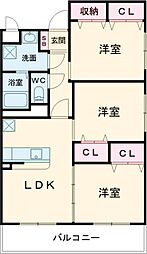 ローレンシャン 3LDKの間取図画像