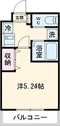 グレイス雷電 1Kの間取図画像