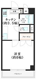 シティコート3西鉄下大利駅前 1Kの間取図画像