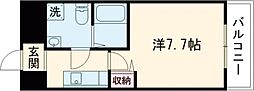 SERENiTE千里丘 1Kの間取図画像