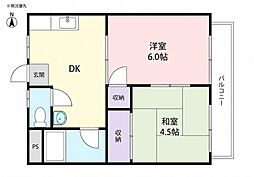 ハイツ岩本2 2DKの間取図画像