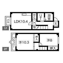 ハイステージ日吉 2LDKの間取図画像