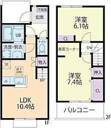 La・pause garden(ラ・ポーズ ガーデン) A 2LDKの間取図画像