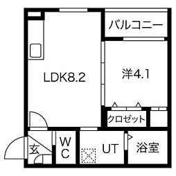 DOAHN正覚寺 1LDKの間取図画像