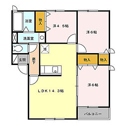 リビングタウン大野B 3LDKの間取図画像