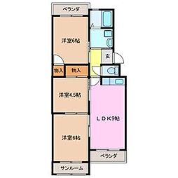 臼井マンション 3DKの間取図画像