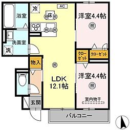 フィオーレIII 2LDKの間取図画像