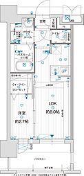 グランフォーレ千早プレミア 1LDKの間取図画像