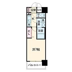 ファーストフィオーレ新町ファジスタ 1Kの間取図画像