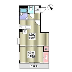 水野ビル 1LDKの間取図画像
