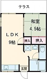 メゾン河口 1LDKの間取図画像