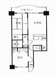 さがみ野ダイヤモンドマンション 2LDKの間取図画像