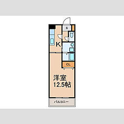 リオン高見 1Kの間取図画像