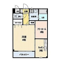 ラフィネスピレア 1SKの間取図画像