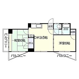 天神MKビル 2DKの間取図画像