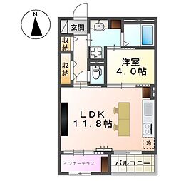 スイートモダン東宿郷 1LDKの間取図画像