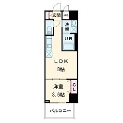 ArtizA阿波座 1LDKの間取図画像