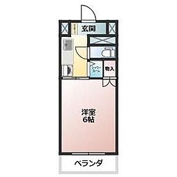 ベレッツァ白山 1Kの間取図画像