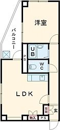 ウィングマンション1 1LDKの間取図画像
