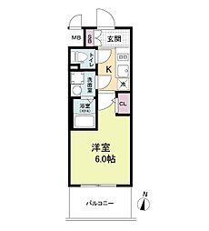 エスリードレジデンス梅田グランゲート 1Kの間取図画像