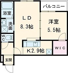 セルクルブラン 1LDKの間取図画像