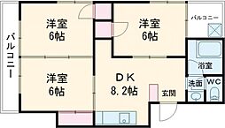クレール北日吉 3DKの間取図画像