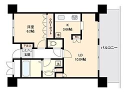 リボンシティコミュニティー 1LDKの間取図画像