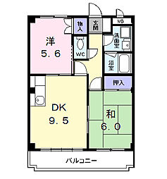 アーバンステージY.S 2DKの間取図画像