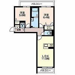Cielo 2LDKの間取図画像