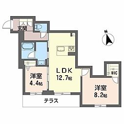 アンティーム(Intime) 2LDKの間取図画像