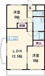 エスフィールド75 2LDKの間取図画像