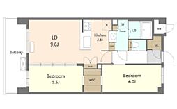 S-RESIDENCE豊achieve 2LDKの間取図画像