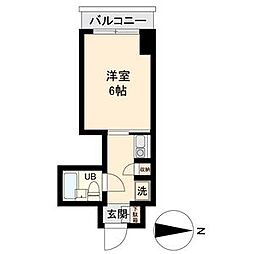 アソルティ東二番丁 ワンルームの間取図画像