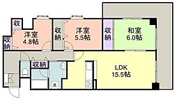 チサンマンション三木町 3LDKの間取図画像
