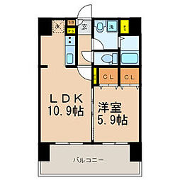 フェリススクエア 1LDKの間取図画像