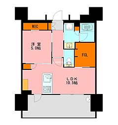 スタンスレジデンス平尾市崎 1LDKの間取図画像