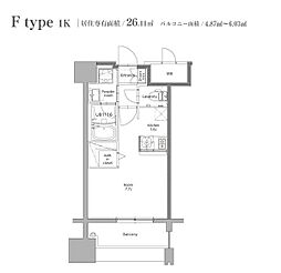 エンクレスト博多スタイル 1Kの間取図画像