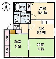 アークヒルズ中村B 3DKの間取図画像