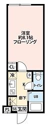 グランクオール東久留米 1Kの間取図画像