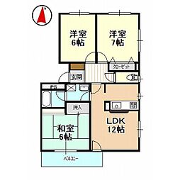 M彦尾平 3LDKの間取図画像