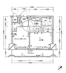 リバーヴュー長岡 1DKの間取図画像