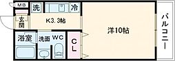 JRBハイツ矢野1番館 1Kの間取図画像