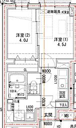 品川区西中延2丁目マンション 2Kの間取図画像