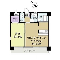アヴェニール8 1LDKの間取図画像
