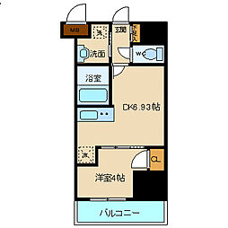 アルティザ仙台花京院 1DKの間取図画像